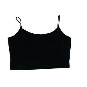 Blush Mark Womens Black Sleeveless Cropped Casual Camisole Tank Top Size XS